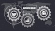 ©  JAHIDUL STOCK - Three gray gears with business on map background and business value text partnership