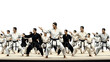 © Ophelia - Geometric martial artists practicing karate in low poly style