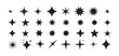 © Mukti - Black shine stars glitter light effect glowing bright burst clean vector collection isolated white background