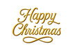 © Alla - Elegant Golden Script 'Happy Christmas' Lettering isolated on White Background