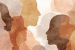 © Erwin - Overlapping silhouettes of diverse human profiles in warm earth tones