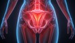 © Nomicastudio - Detailed anatomical rendering of the female pelvic region with highlighted uterus, perfect for medical education and women's health awareness campaigns