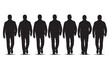 © Uttpol Saha - Set of vector silhouettes featuring men walking towards camera
