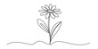© Creative_Outline2019 - A minimalist single continuous line art drawing illustrating a simple flower Vector, illustration