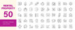 © Dear Lala - Rental property icon set. Editable line icons. Vector illustration.