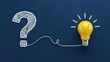 © TechVerse - A question mark symbol drawn with a lightbulb on a dark blue background representing ideas and inspiration