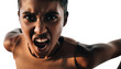 © jami - Intense Close-up Portrait of a Young Woman Shouting with Anger and Frustration in a Studio Setting