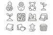 © OLEKSANDR - Breathing toddler icon vector tidy fruit star mindful icons blanket bath snack