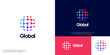 © dhulpikir - global tech logo with a series of pixels, circular shape, digital network connection symbol, graphic design template.