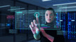 © Rendara Studio - Woman Cybersecurity Analyst Interacting with Digital Security Interface
