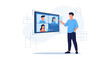 © Rian - Modern remote communication illustration depicting virtual meetings and collaboration on digital