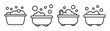 © IsratJahan - A set of four linear icons depicting bathtubs and basins filled with soap bubbles Vector
