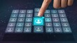 © Philipp - Finger selecting user profile icon on digital grid, recruitment targeting concept