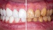 © FACTORY GRAPHICA  - An image showcases a striking before-and-after comparison of dental procedures, highlighting the transformative power of cosmetic dentistry with a side-by-side view.