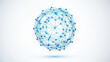 © sudirman - A blue abstract sphere formed by interconnected dots and lines, representing a global network or data structure.