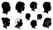 © BERKAH - Collection of Diverse Human Silhouettes in Profile View.
