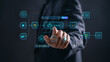 © IDOL'foto - Businessman interacting with AI agent interface to automation processes and managing digital tasks workflow, process data, and control smart systems, showing artificial intelligence innovation.