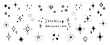 © enr - キラキラ、星の手書き素材セット。光り輝く装飾。