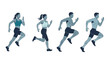 © Mugi - Diverse Group of Athletes Running Together: Men and Women in Motion