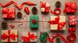 © Rasel - christmas gift boxes with red ribbon