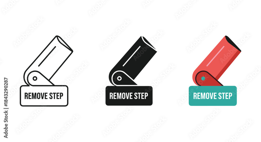 Usb drive icons with remove step label in different colors Stock Vector ...