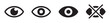 © Stock - Set of eye icons, show hide password eye line vector icon, ui web button vision symbol concept