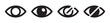 © Stock - Set of eye icons, show hide password eye line vector icon, ui web button vision symbol concept