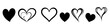 © Ajayraj - Collection of black heart icons featuring solid fills and elegant hand drawn line art isolated on white background for love romance valentine and graphic design
