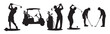 © owen - silhouettes of golfers playing golf in various positions