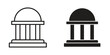 © iconic - Government icons. Solid black silhouette and line art outline. Minimal design element,