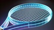 © happie - 3D rendered tennis racket of layered digital mesh – Great for technology, sport, or digital design.