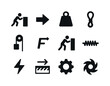 © Svitlana - Forced Movement Icons. Forced Movement. Solid icon set of Forced