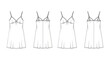 © MDARIF - Set of four simple dress patterns isolated on white background