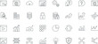 © Moksen - Thin line business analytics icon set illustration featuring data charts cloud security and technology symbols with editable stroke