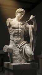  Marble Sculpture of a Classical Figure Classical Art Artistry Craftsmanship. Concept featuring marble sculpture, classical art, artistry, craftsmanship, muscular figure.