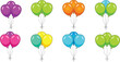 © Sumon Creative - Colorful balloon bunch illustration set featuring bright party balloons in different color combinations, festive celebration vector elements for birthday and event designs