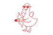 © Lazy - Funny Cupid Goose Character with Bow and Arrow Valentine's Design