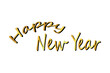 © roky - Happy New Year text in a stylish, festive font with a golden gradient effect on a white background, celebrating the upcoming year