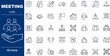 © Jamal - 40 Line Style Meeting Icons Corporate Collaboration, Teamwork and Business Conference Symbols