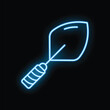 © ylivdesign - Blue neon icon of a trowel glowing in the dark