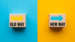 © solom - Old Way and New Way Blocks Transformation and Change Concept Business Strategy Improvement and Development Transition Background