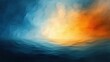 © Jdgkxbnc - abstract digital painting of a serene ocean with waves under a vibrant sky transitioning from blue to warm orange hues suggesting sunrise or sunset