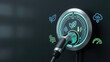 © kiatipol - Electric vehicle charging station with energy flow indicators, showcasing sustainability and eco friendliness
