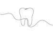 © Line Art King - Minimalist single line drawing of a healthy tooth against a clean white background