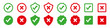 © TaqwaaArtworks - Minimalist green check mark and red cross mark icon set or Right and Wrong or Approved and Declined, Yes or no symbol set