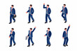 © bashanti - Isometric businessmen in various poses depicting movement and professional activity