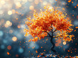 © pakoefoto - Orange light and red beautiful autumn leaves with a blurred bokeh background.