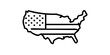 © Lara - Outline of United States map with American flag design