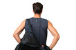 © luismolinero - Young sport caucasian man with sport bag over over isolated background in back position