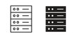 © Rajes - Server icon flat and thin stroke vector pack. Editable icons set